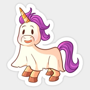 Cute Halloween Unicorn in Ghost Costume Sticker